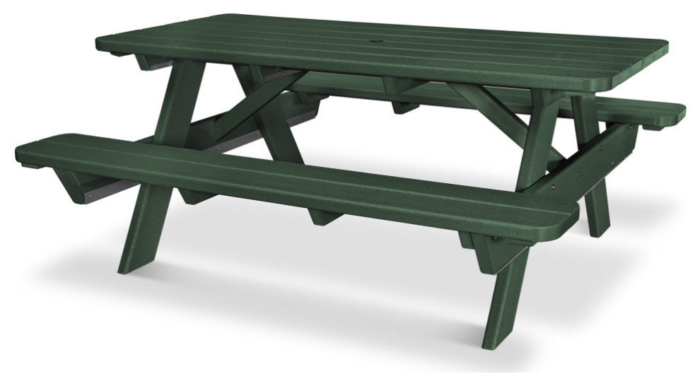 Polywood Park 72" Picnic Table, Green