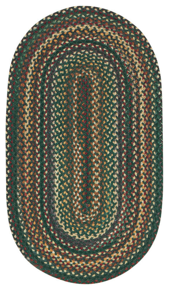 Capel Sherwood Forest Dark Green 0980_275 Braided Rugs - 5' X 8' Concentric Rect