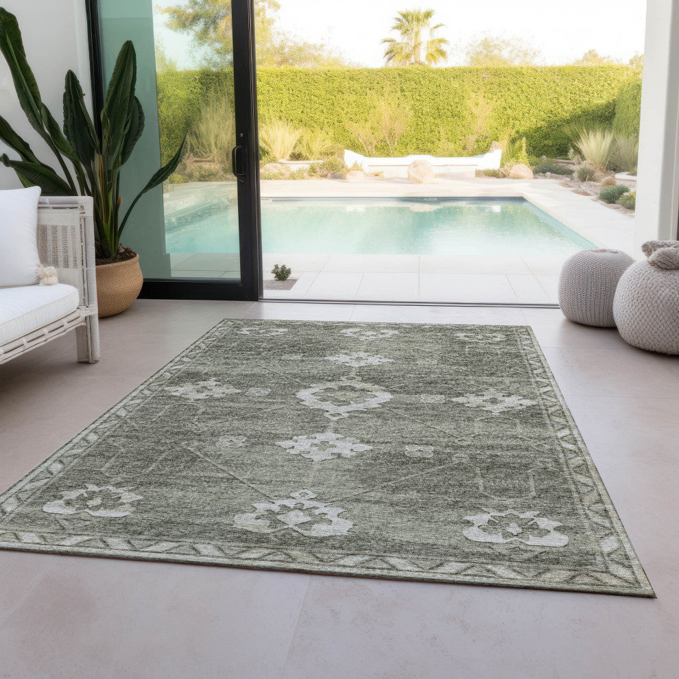 Indoor/Outdoor Sedona SN16 Khaki Machine Washable 9' x 12' Rug