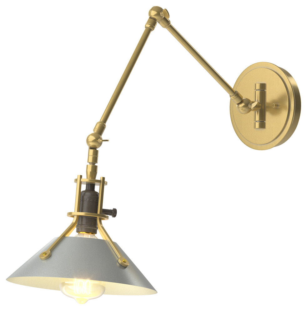 Henry Sconce, Modern Brass, Vintage Platinum Accents