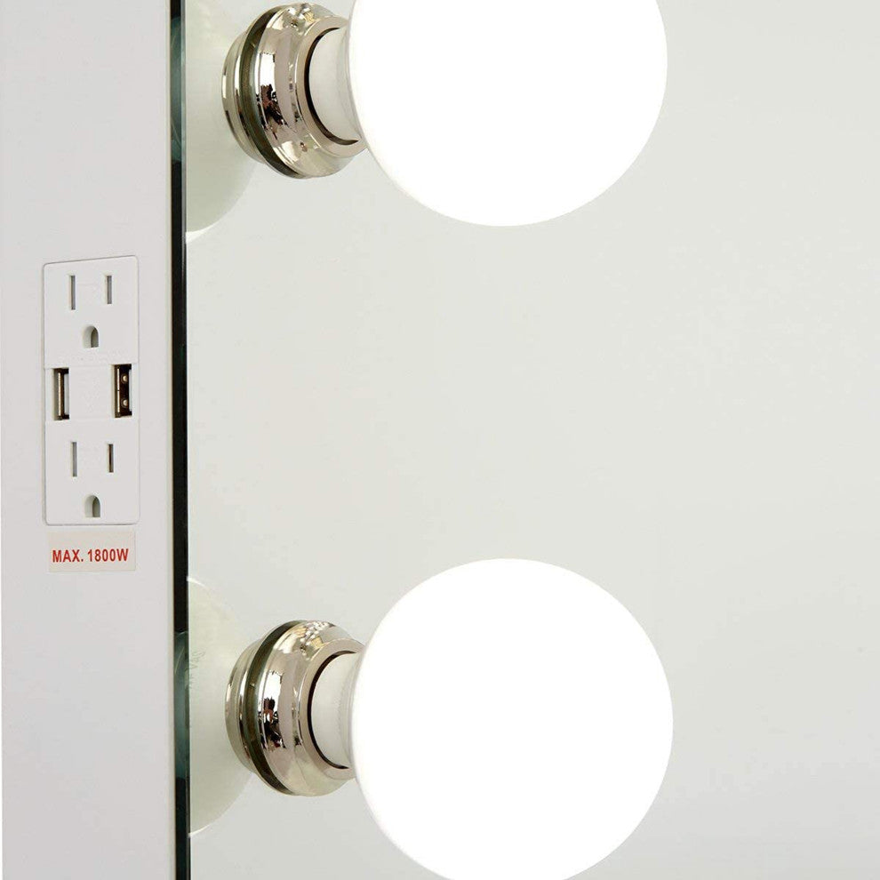 Hollywood Premiere Plus Vanity Mirror, White, Bluetooth