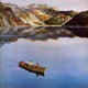 "Fishing on Mountain Lake" Painting Print on Canvas by John Clymer