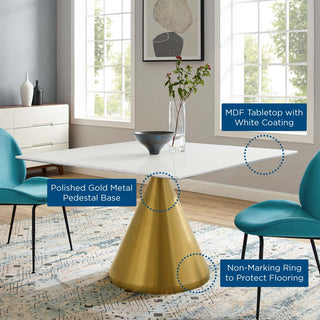 Tupelo 47" Square Dining Table, Gold White