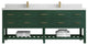Parker 84 Double Sink Bath Vanity in Lafayette Green  2" Empira Quartz