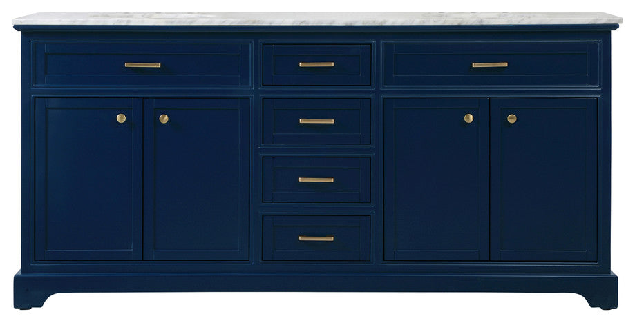 Home Living 72" Double Bathroom Vanity, Blue
