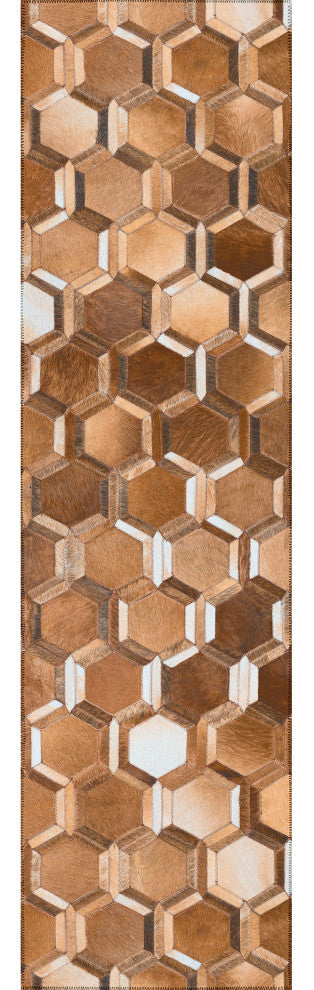 Indoor/Outdoor Stetson SS1 Bison Machine Washable 2'3" x 12' Runner Rug