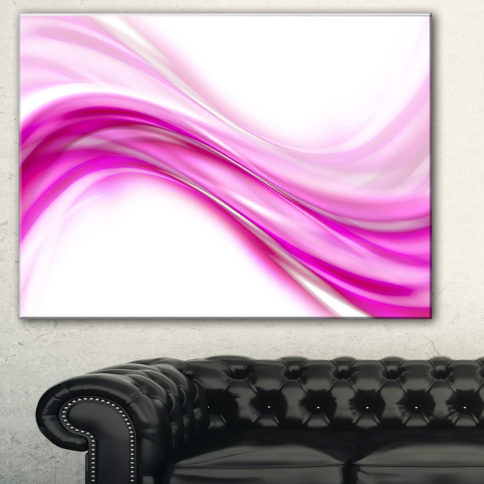 "Pink Abstract Waves" Abstract Digital Art Canvas Print