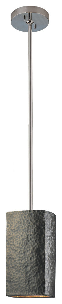 Rectangle Pendant, Hammered Brass, Polished Chrome, Integrated LED