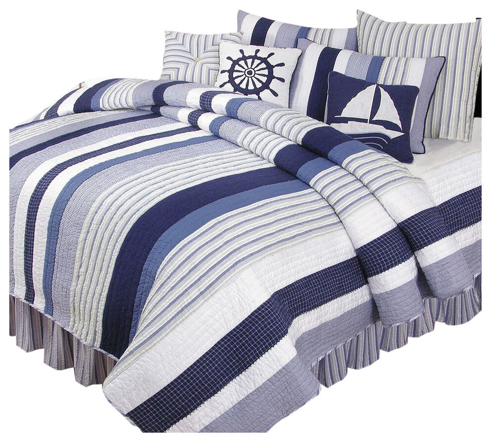 3-Piece Nantucket Dream Twin Quilt Set by C & F