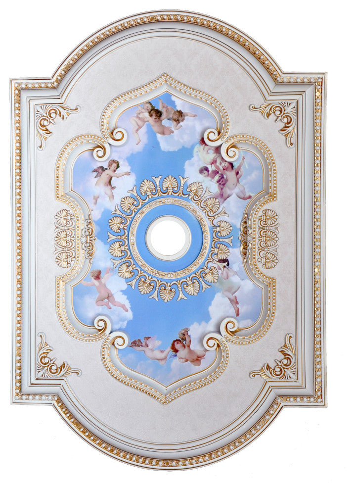 Artistry Lighting, Rectangular 51" x 36" White Ceiling Medallion, (Art0913-F1-021)