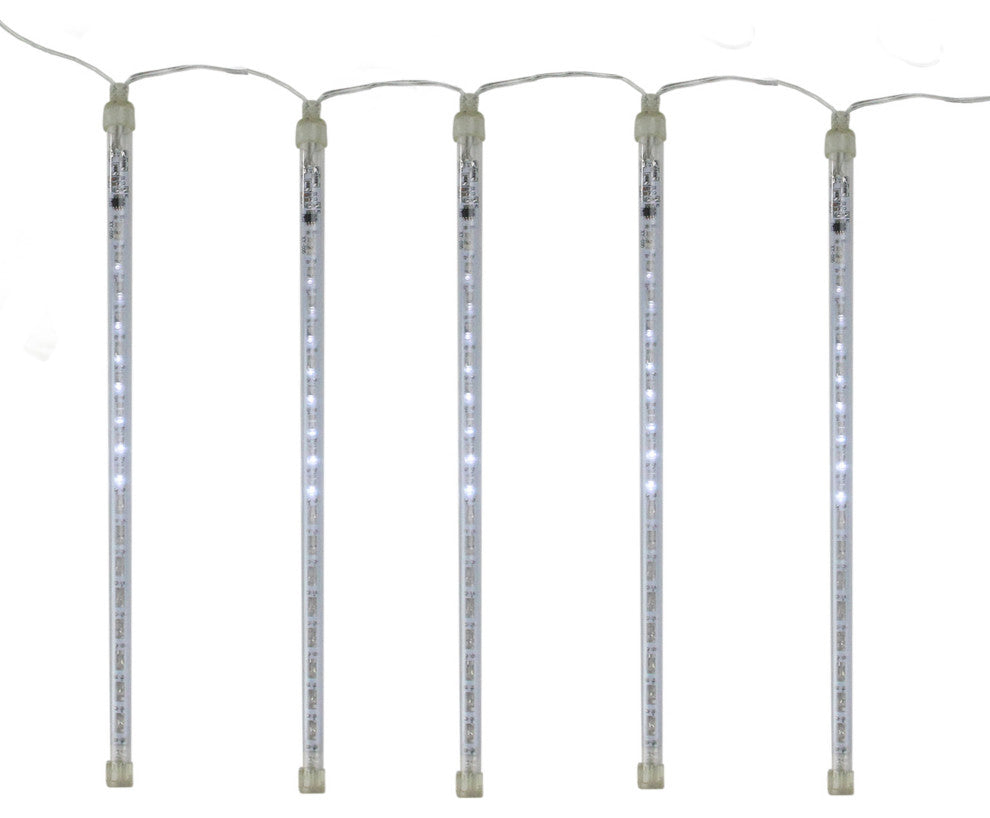 10 Piece Snowfall 2 Sided Tube Set, 300 White LED Lights, 14", 9"