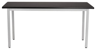 NPS Steel Fixed Height Science Lab Table, 24 X 48 X 30, HPL Top, Grey
