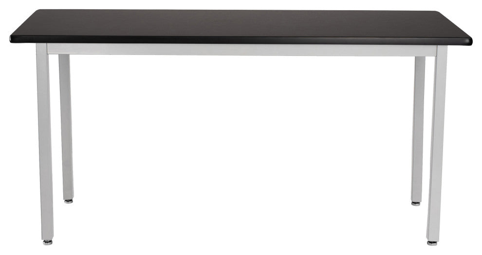 NPS Steel Fixed Height Science Lab Table, 24 X 48 X 30, HPL Top, Grey