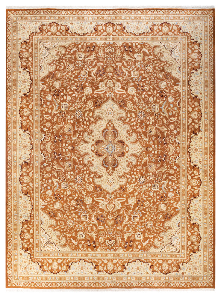 Raj One-of-a-Kind Hand-Knotted Area Rug Brown, 9'2"x12'1"