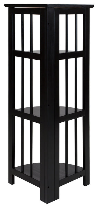 3-Shelf Corner Folding Bookcase, Black