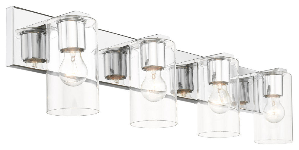 Livex Lighting Zurich 4 Light Polished Chrome Large Vanity Sconce