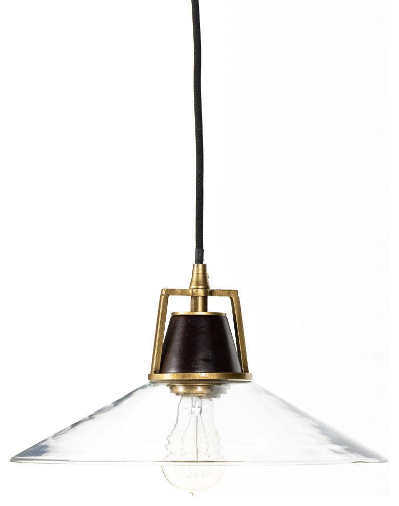 Novak Glass Pendant-Antique Brass