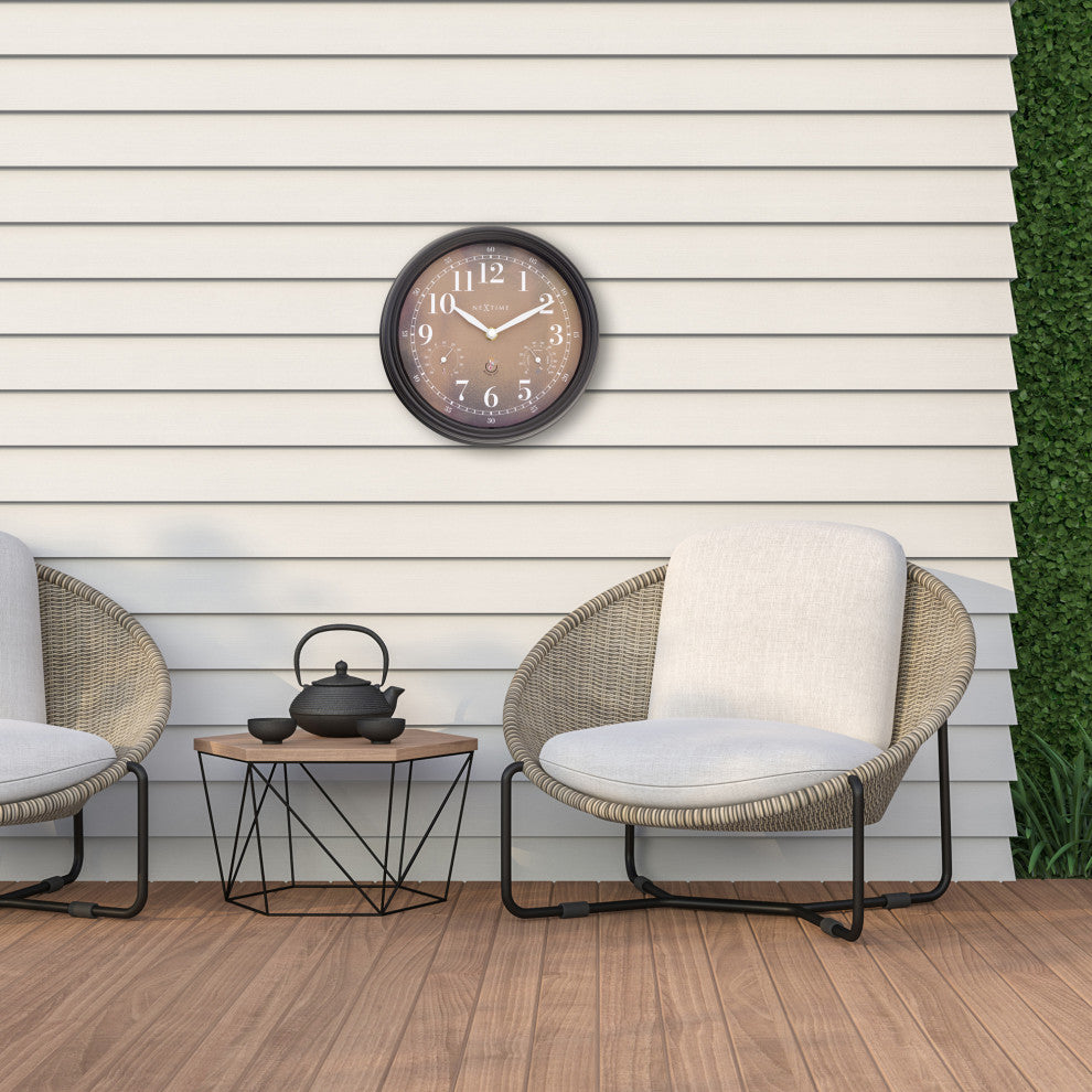 Jasmine 9.25 Inch Weatherstation Outdoor Wall Clock