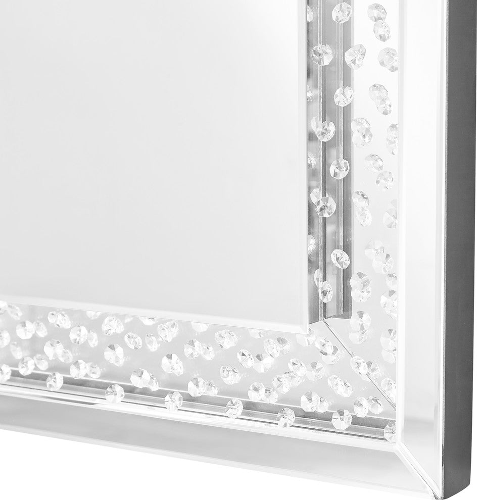 Sparkle 35.5" Contemporary Crystal Rectangle Mirror, Clear