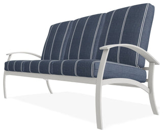 Belle Isle Cushion 3-Seat Outdoor Sofa, Equal Ink/Snow