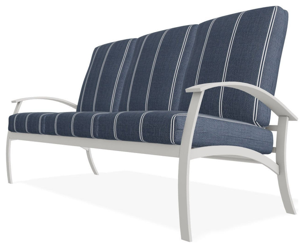 Belle Isle Cushion 3-Seat Outdoor Sofa, Equal Ink/Snow
