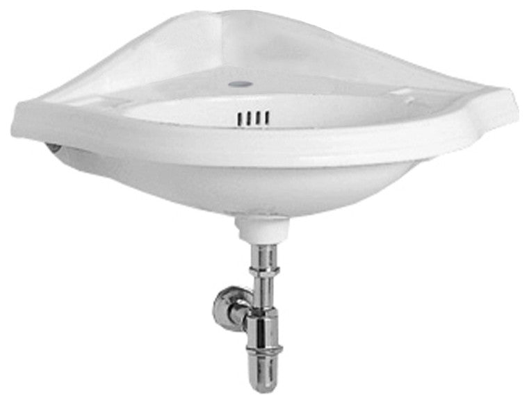 Isabella Collection Corner Wall Mount Basin With Single Hole Faucet Drilling
