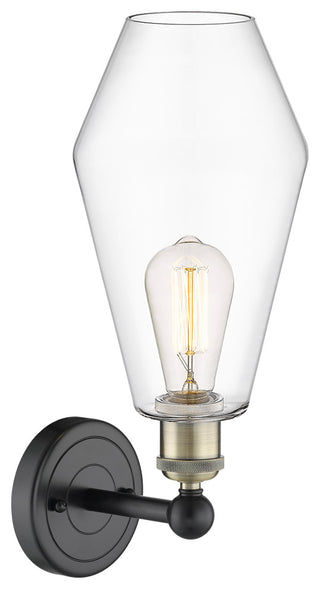 Edison Cindyrella 1-Light 7" Sconce, Black Antique Brass, Clear Shade