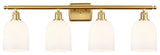 Ballston-Bella 4-Light 36" Bath Vanity Light, Satin Gold, Gloss White