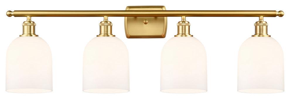 Ballston-Bella 4-Light 36" Bath Vanity Light, Satin Gold, Gloss White