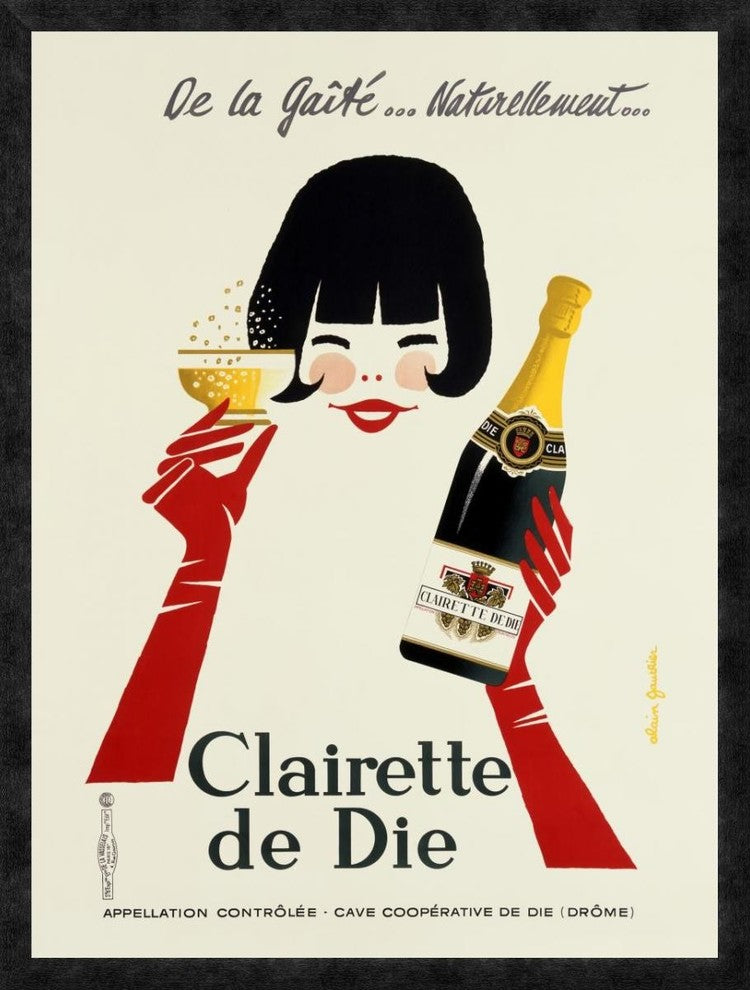 "Clairette de Die" Framed Canvas Giclee by Alain Gauthier, 29x38"
