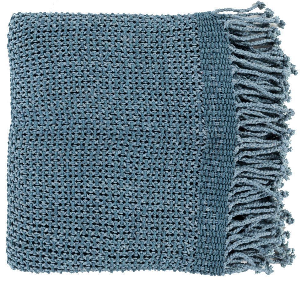 Surya Tibey Light Blue Throw 50"W X 70"L