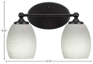 Capri 2-Light Bath Bar, Matte Black/White Linen