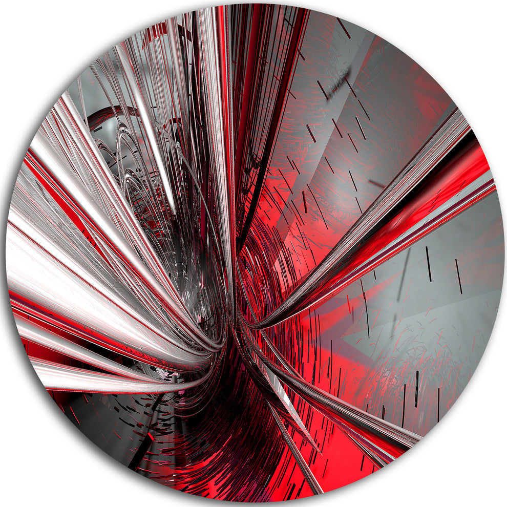 Designart 'Fractal 3D Deep into Middle' Abstract Art Circle Metal Wall Art, Disc