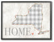 New York Gray Gingham & Floral Heart & Home Framed Giclee Art, 11"x14"