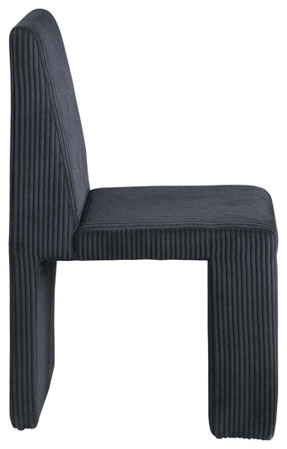 Benson Upholstered Dining Chair, Black, Microsuede Corduroy