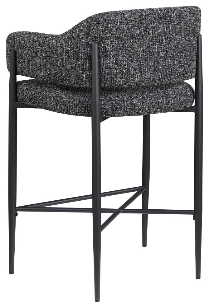 Dame Upholstered Bar and Counter Stool, Black