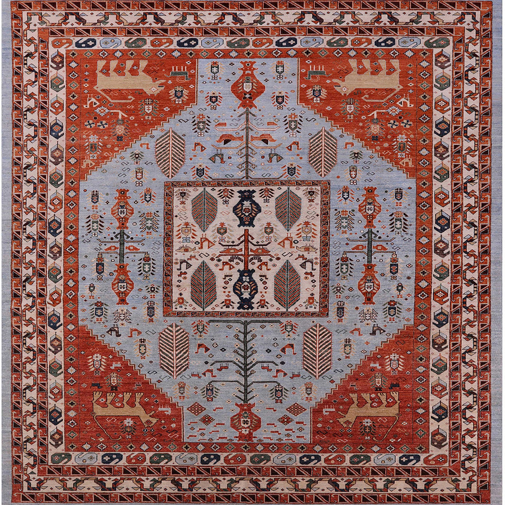 Ahgly Company Indoor Square Mid-Century Modern Area Rugs, 7' Square