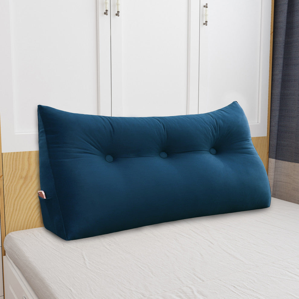 WOWMAX Bed Wedge Pillow Back Support Cushion Dorm Hostel Bed Headboard Pillow, 39x20x8