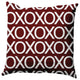 Hugs and Kisses Valentines Indoor/Outdoor Throw Pillow, Maroon, 18x18"