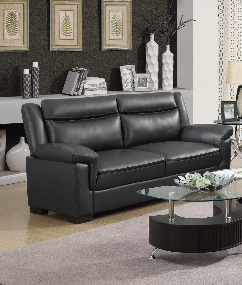 Leatherette Upholstered Sofa, Gray