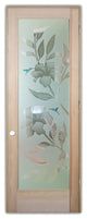 Interior Prehung Door or Interior Slab Door - Hibiscus Hummingbirds -...