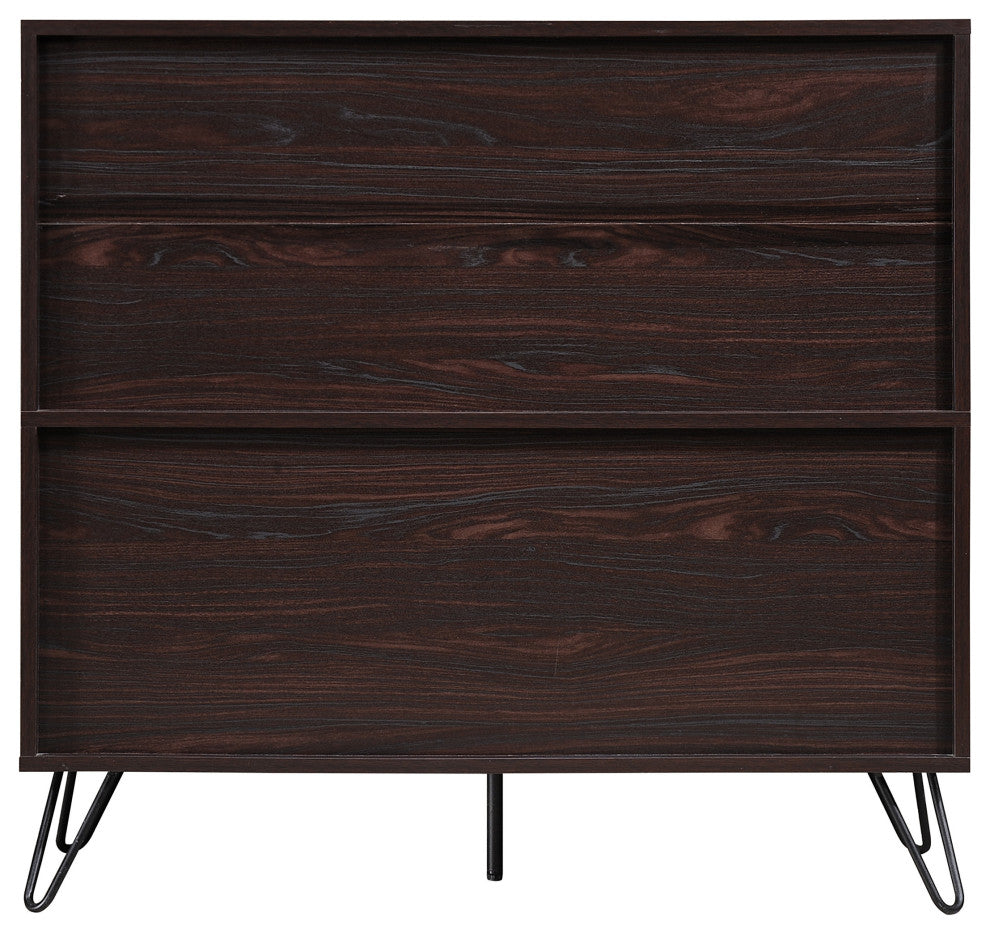 GDF Studio Lochner Mid-Century Modern 15-Bottle Wine and Bar Cabinet, Wenge
