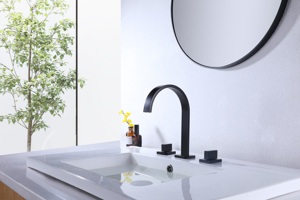 Widespread Bathroom Faucet, Matte Black