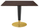 Zinque 40" Square Dining Table, Gold Cherry Walnut