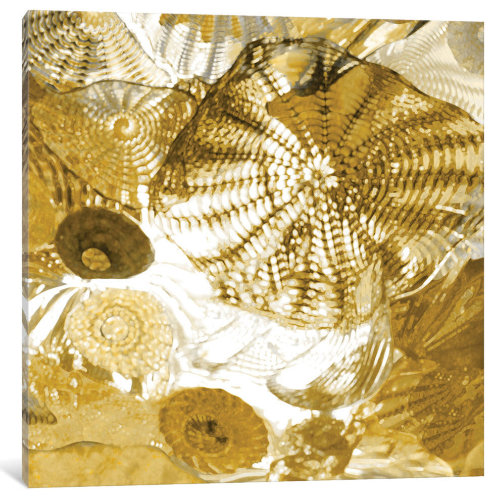 "Underwater Perspective In Gold" by Charlie Carter, Canvas Print, 26"x26"