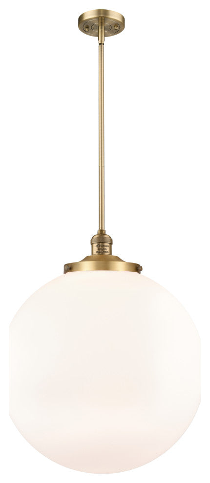 Beacon Pendant, Brushed Brass, Matte White