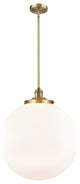 Beacon Pendant, Brushed Brass, Matte White
