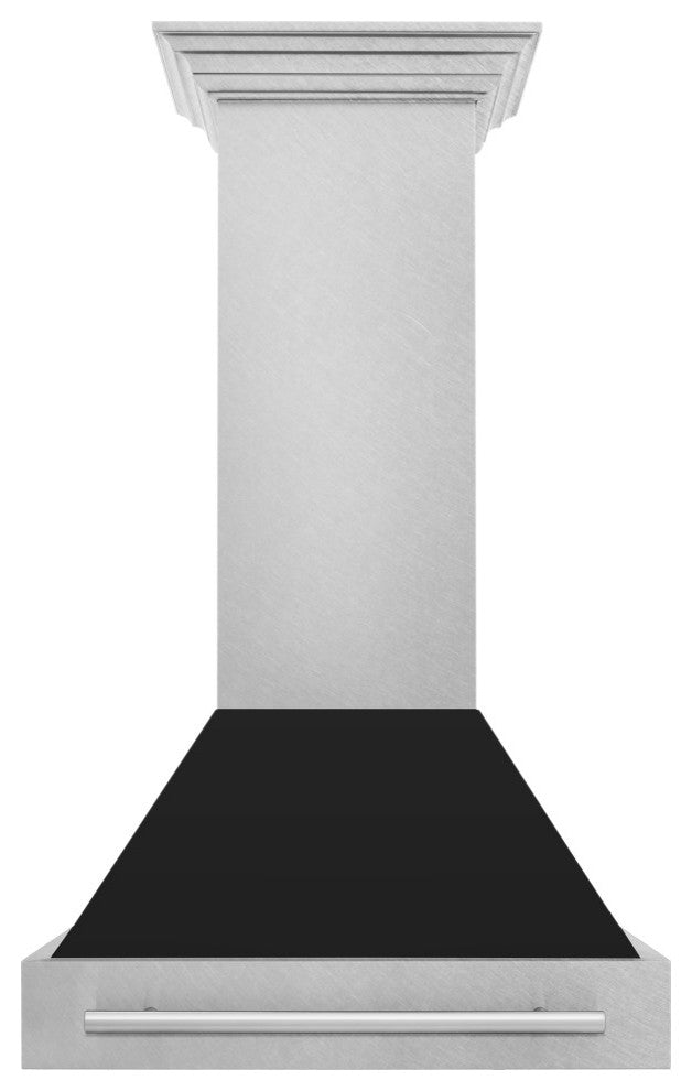 ZLINE 30 In. Wall Mount Range Hood, DuraSnow With Black Matte, 8654SNX-BLM-30