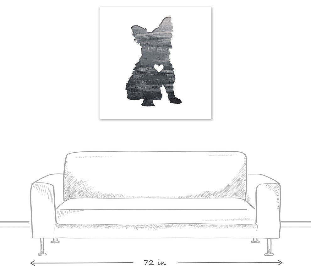 Designs Direct Creative Group Ink Silhouette Yorkie 36x36 Canvas Wall Art