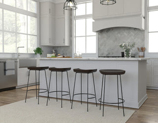 Raja Contoured Stool, Chestnut/Black